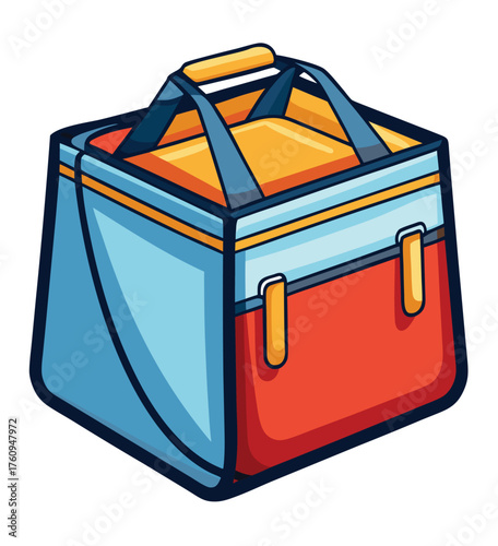 Durable and insulated thermal cooler bag with reinforced handles, perfect for food delivery, picnics, and outdoor adventures, keeping contents fresh and at the ideal temperature