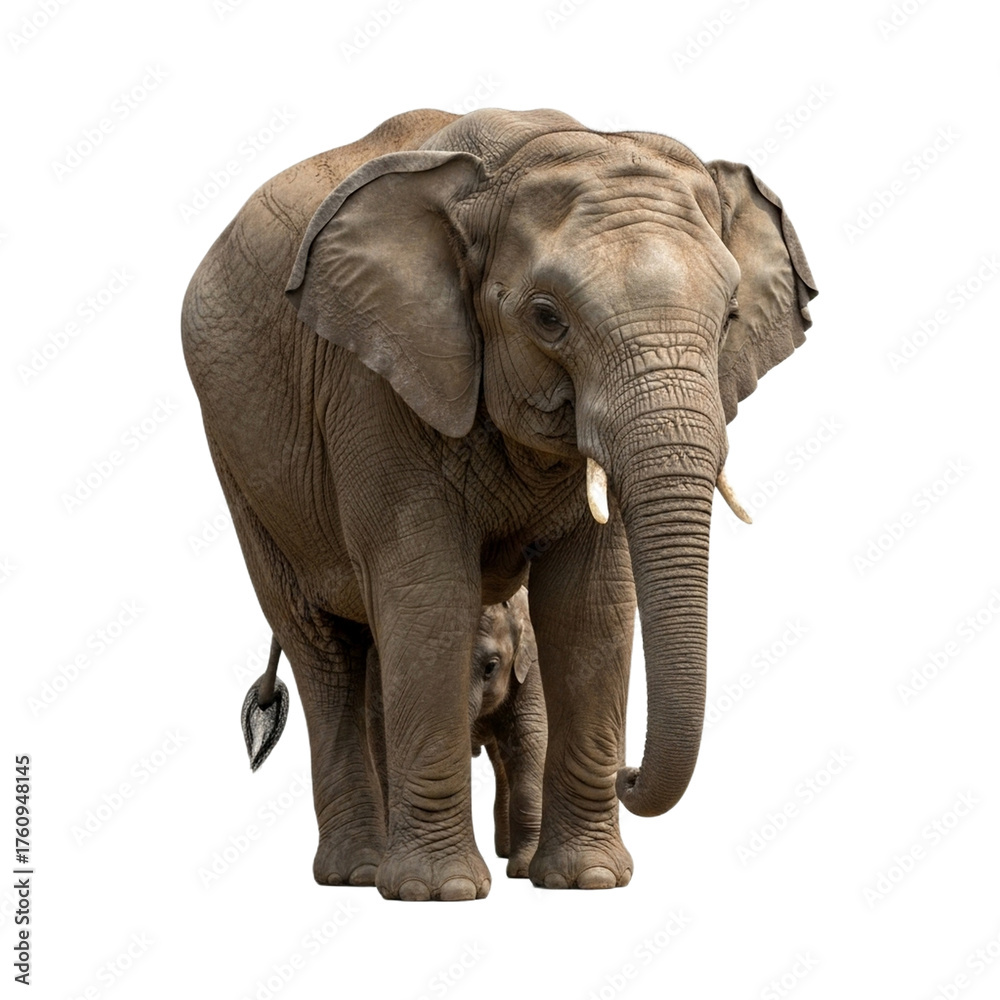 Fototapeta premium Elephant with transparent PNG background