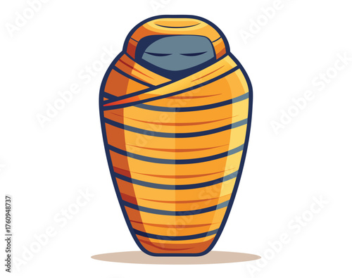 A cartoon illustration of a vase with fresh orange carrots and green leaves