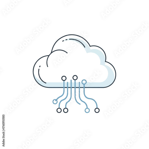 Digital Cloud Connectivity: A visual representation of data transfer and online accessibility through a simple yet impactful graphic, conveying the essence of cloud computing and digital innovation.