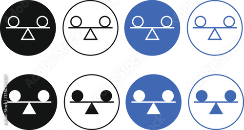 Stability icon set. Equity Icon symbol. Balance sign