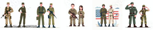 male and female army soldiers standing 