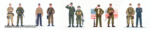 young soldiers stand side by side with veterans
