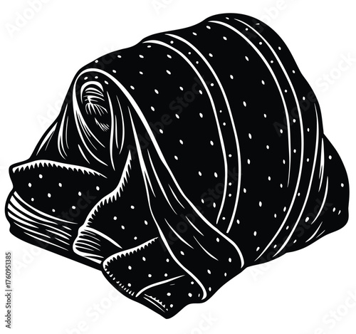 Folded Fabric with Polka Dots A Textured Visual for Crafts and Design Projects