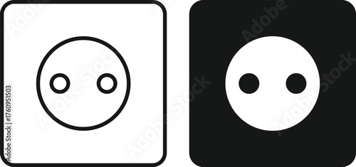 electric socket icon set. Wall Plug and Device Charging symbols. Electricity and Energy supply socket sign