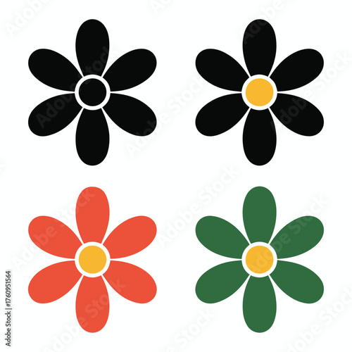 Minimalist Floral Graphic Design Concept Icons