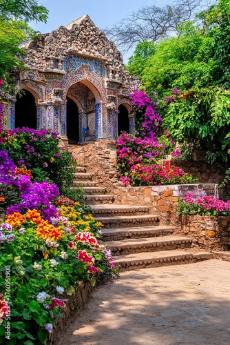 Beautiful Steps in Hauz Khas Village Surrounded by Nature