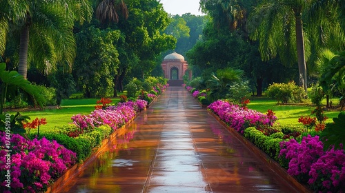 Scenic pathway at Humayun's Tomb in New Delhi