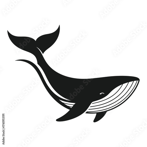 Majestic whale gracefully swimming in deep ocean waters, a symbol of marine life, ocean conservation, and the beauty of nature's gentle giants
