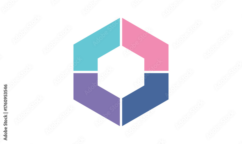 Fototapeta premium Abstract geometric logo design with four colorful segments