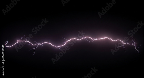 A dramatic display of nature's raw power as a luminous lightning bolt crackles across a darkened sky, showcasing the electric energy of a thunderstorm. vector illustration