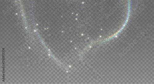 Sparkling celestial dust swirls gracefully against a translucent backdrop, exuding an ethereal and magical ambiance. vector illustration overlay