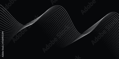 simple black white blend wave line for banner poster background.