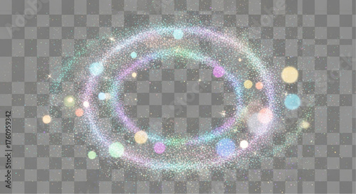 A mesmerizing spiral of colorful light swirls against a transparent backdrop, radiating energy and wonder. vector illustration overlay