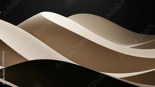 Abstract Paper Waves - A Minimalist Exploration of Form and Shadow.