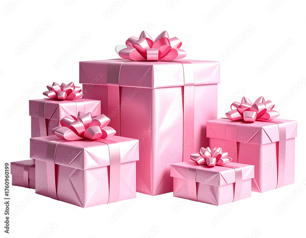 Obraz premium niedliche Geschenke in pink, transparenter Hintergrund, png