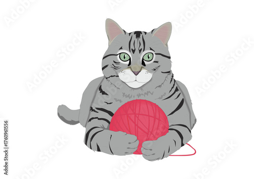 Playful Cat with Yarn Ball.ai
