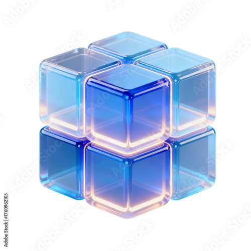 Blockchain Cubes Icon – Futuristic Digital Ledger Node
