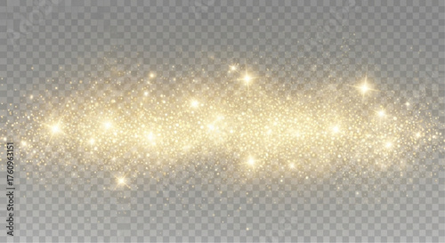 Illuminating golden light effect, capturing radiant sparkle and ethereal glow. vector illustration