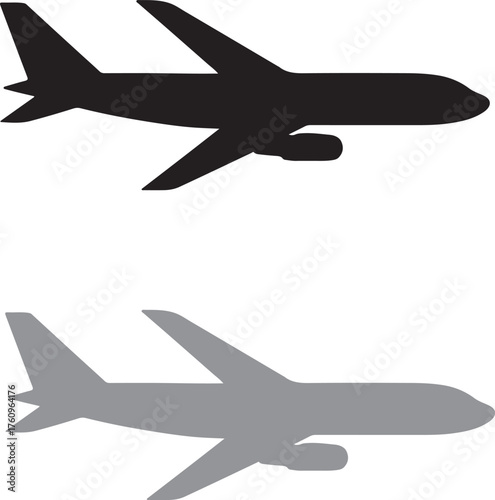 unique shape aero plane silhouette style pro vector on white back