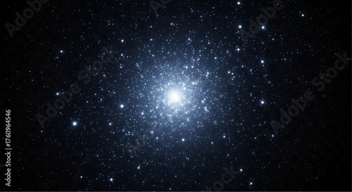 An awe-inspiring glimpse into the cosmos reveals a radiant cluster of stars, illuminating the vastness of space with ethereal brilliance. vector illustration