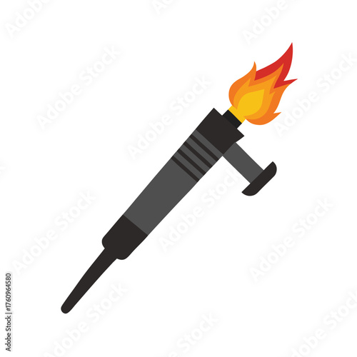 Grey Blow Torch with Orange Flame Illustration fire
