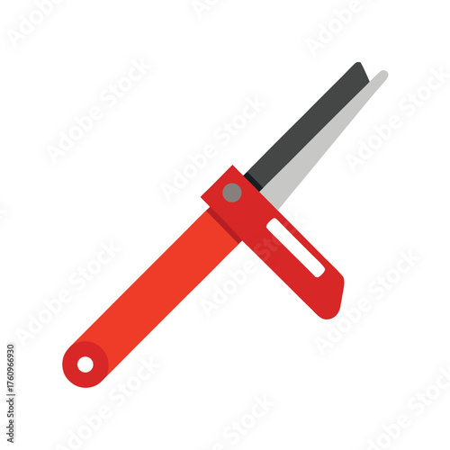 Red handled utility knife with silver blade craft knife