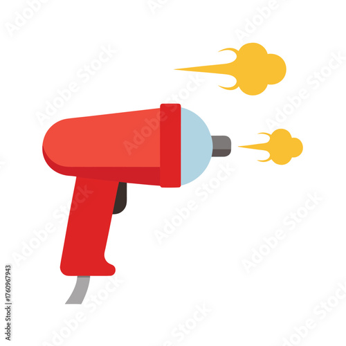 Red Heat Gun With Yellow Smoke Effect tool industrial tool
