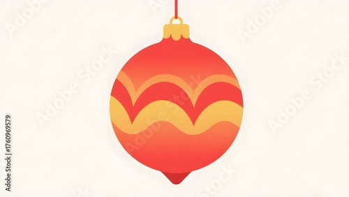 Red and yellow holiday ornament