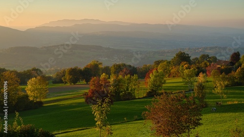 Tableau sur toile Landschaft bei Montcel in Savoie in Frankreich