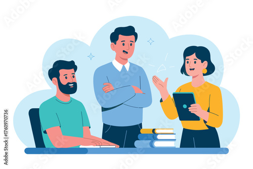 Team collaboration meeting discussion business professionals working together discussion