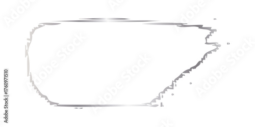 Abstract White Shape with Rough Edges and Subtle Gray Outline.