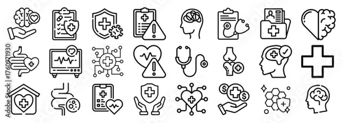 Wallpaper Mural Medical and Healthcare Icons Set - Health and Technology Torontodigital.ca
