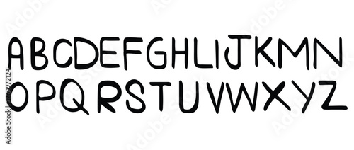 Vector art of handwritten alphabet from a to z, , representing language, communication, and learning