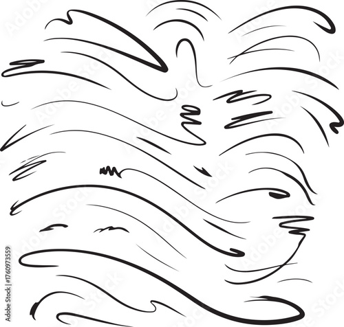 Swirls Lines Curve Swoosh Wave Stream Flow Dynamic Stroke Graphic