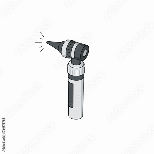 Simple Handdrawn Otoscope Medical Examination Equipment Doctor Instrument Illustration