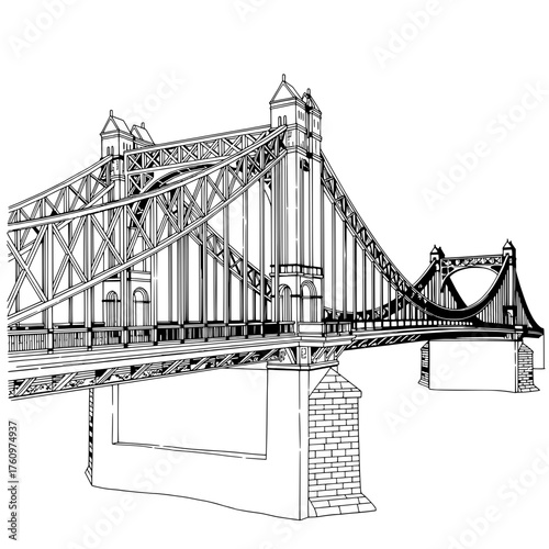Engineering marvel illustration of the bridge