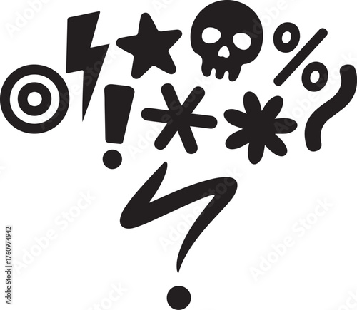 Censorship Symbols Comic Speech Swearing Symbols Anger Frustration Explosion