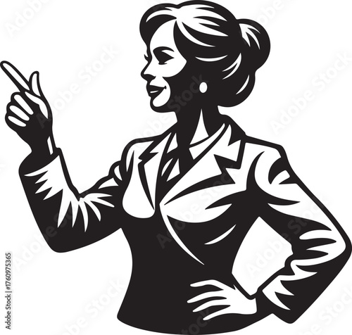 Confident Woman Silhouette Gesture Businesswoman Leader Person Stylish Lady