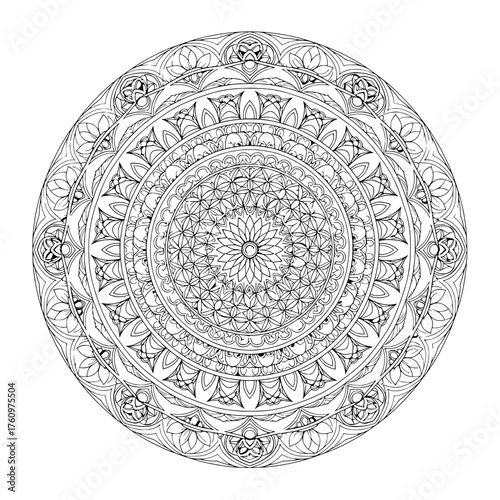 Mandala Design in Circular Geometric Pattern