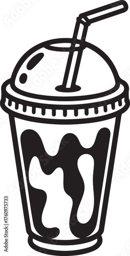 Frappe Silhouette Iced Coffee Drink Refreshment Treat Smoothie Beverage