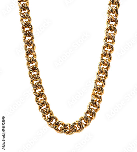 Gold cuban link chain necklace