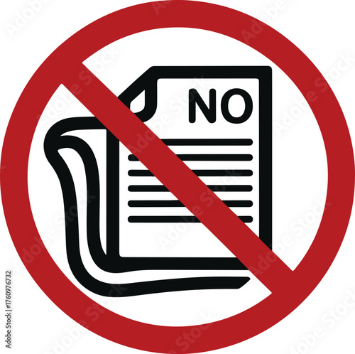 Forbidden No Documents File Paper Symbol Circle Icon for Restricted Content
