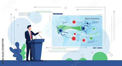 Illustrative presentation on nanosensors for virus detection and immune response modulation,