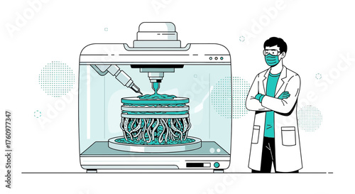 Innovative biomedical engineering: 3D bioprinting of human tissues and organs with a scientist