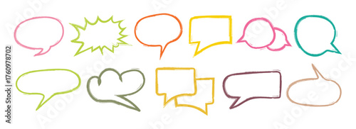 Brush Stroke vector outline speech bubbles. Speech bubble set. Hand drawn Variation empty comic speech bubbles. vector design