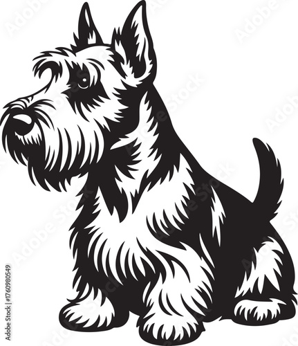 Scottish Terrier Black and White Animal Dog Silhouette