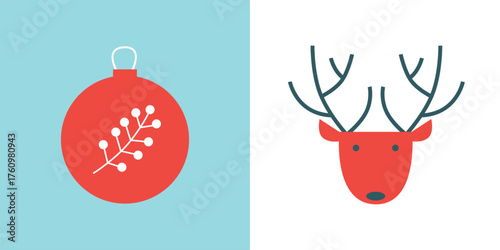 Cozy Winter Icons Set Flat Vector Christmas And New Year Illustration Ice Skates Cocoa Mug Mittens Snowflakes Gifts Holiday Elements Minimal Festive Design Warm Winter Collection For Web And Print