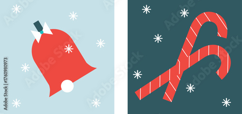 Cozy Winter Icons Set Flat Vector Christmas And New Year Illustration Ice Skates Cocoa Mug Mittens Snowflakes Gifts Holiday Elements Minimal Festive Design Warm Winter Collection For Web And Print