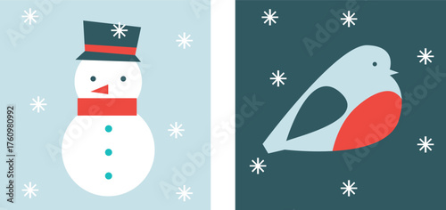 Cozy Winter Icons Set Flat Vector Christmas And New Year Illustration Ice Skates Cocoa Mug Mittens Snowflakes Gifts Holiday Elements Minimal Festive Design Warm Winter Collection For Web And Print